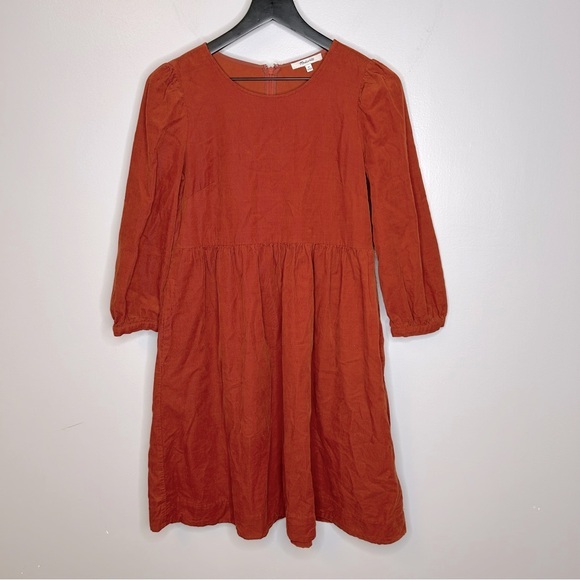 Madewell Dresses & Skirts - Madewell Rust Colored Corduroy Puff-Sleeve Mini Dress Size‎ XS